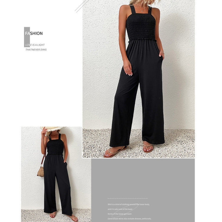 Sling Wide-Leg Pants Women Loose Jumpsuit, Size: