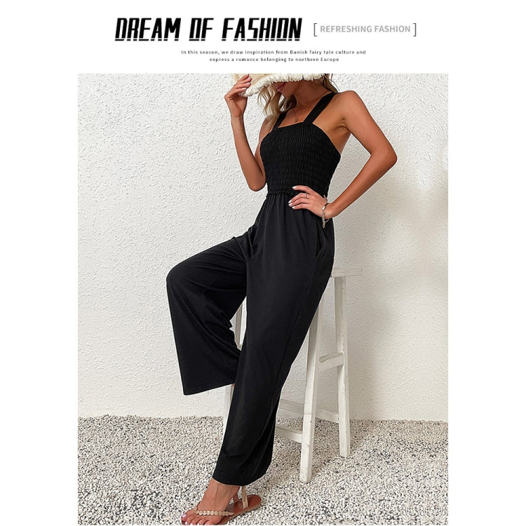 Sling Wide-Leg Pants Women Loose Jumpsuit, Size: