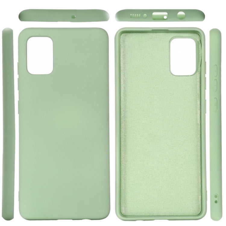 For Galaxy A41 Solid Color Liquid Silicone Dropproof Full Coverage Protective Case