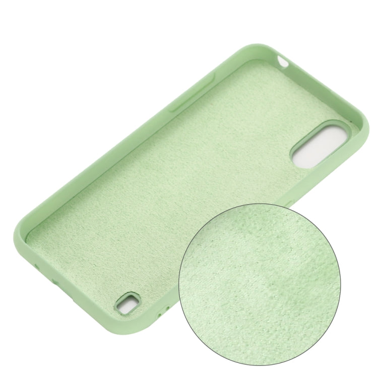 For Galaxy A01 Solid Color Liquid Silicone Dropproof Full Coverage Protective Case