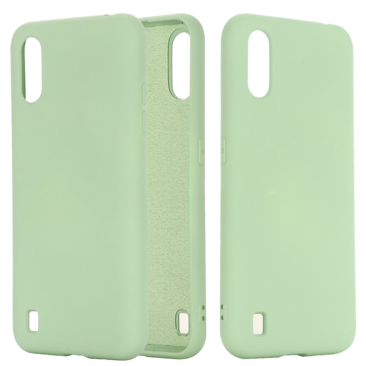 For Galaxy A01 Solid Color Liquid Silicone Dropproof Full Coverage Protective Case