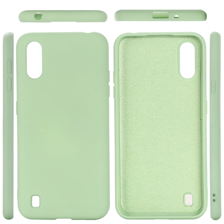 For Galaxy A01 Solid Color Liquid Silicone Dropproof Full Coverage Protective Case
