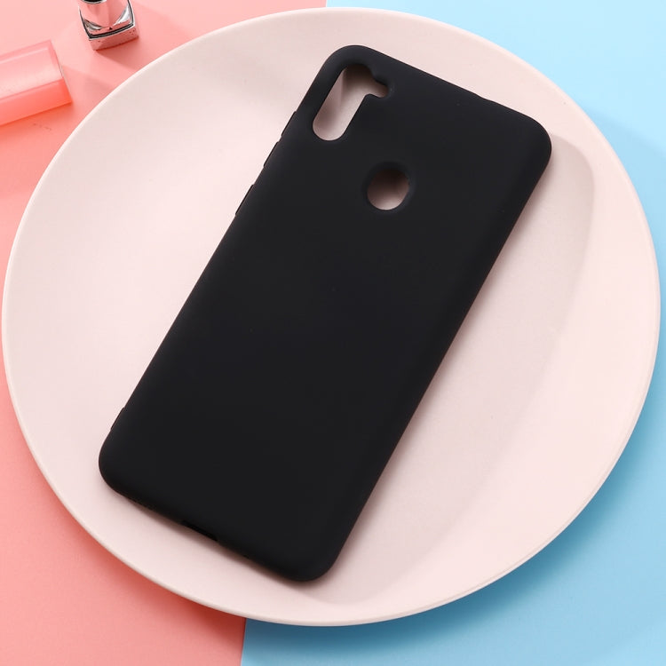 For Galaxy A11 Solid Color Liquid Silicone Dropproof Full Coverage Protective Case