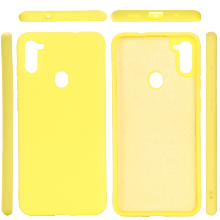 For Galaxy A11 Solid Color Liquid Silicone Dropproof Full Coverage Protective Case