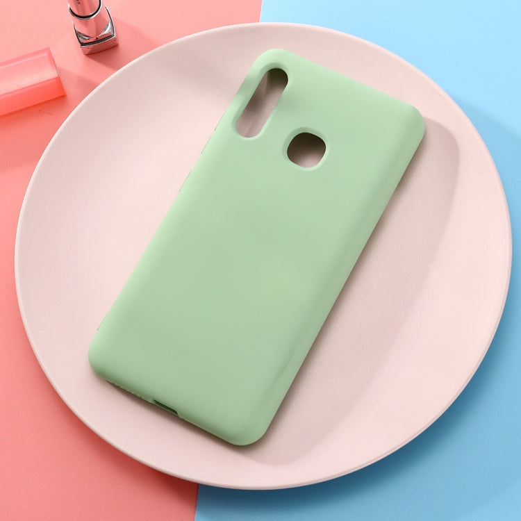 For Galaxy A70e Solid Color Liquid Silicone Dropproof Full Coverage Protective Case