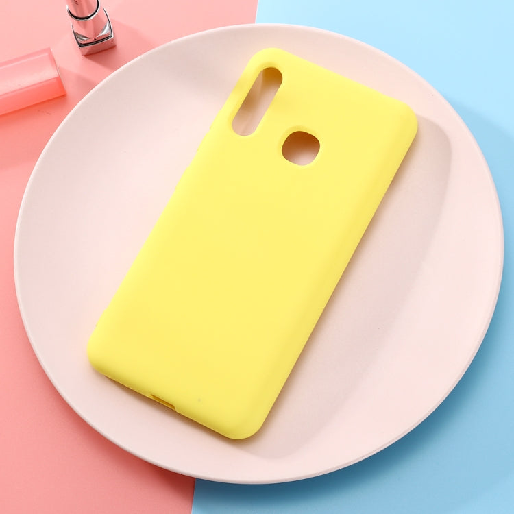 For Galaxy A70e Solid Color Liquid Silicone Dropproof Full Coverage Protective Case