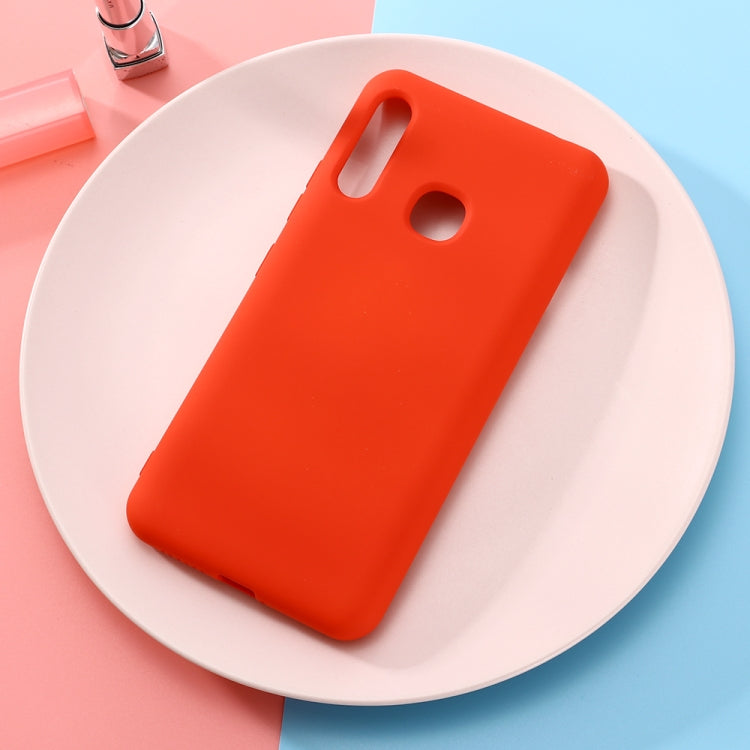 For Galaxy A70e Solid Color Liquid Silicone Dropproof Full Coverage Protective Case