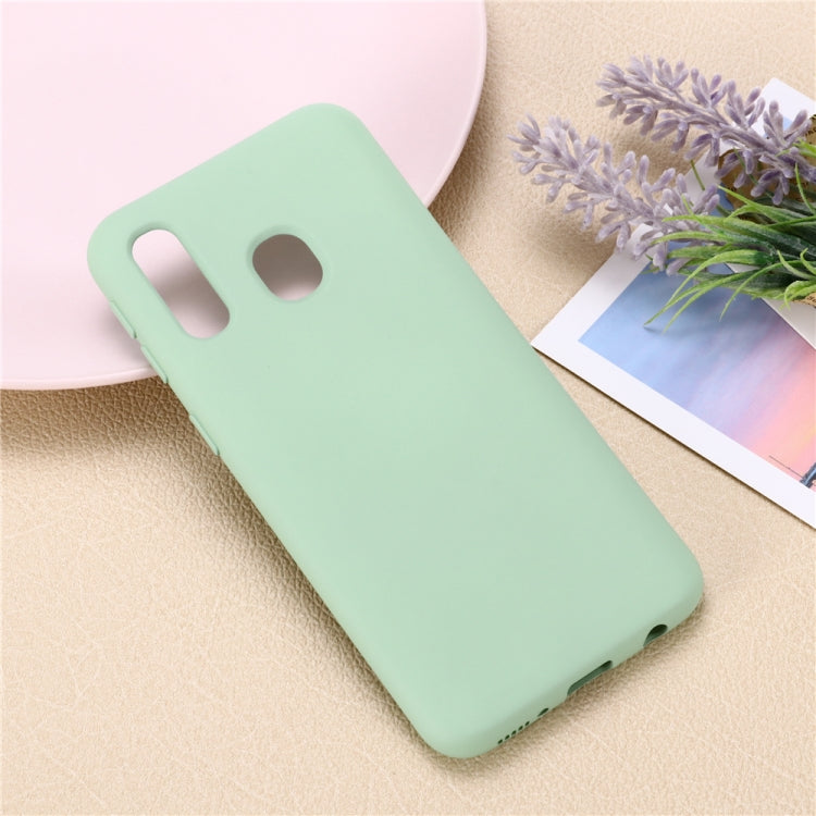 For Galaxy M30 Solid Color Liquid Silicone Dropproof Full Coverage Protective Case