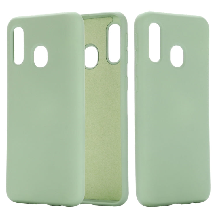 For Galaxy M30 Solid Color Liquid Silicone Dropproof Full Coverage Protective Case