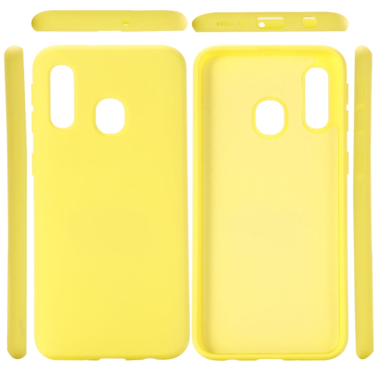 For Galaxy M30 Solid Color Liquid Silicone Dropproof Full Coverage Protective Case