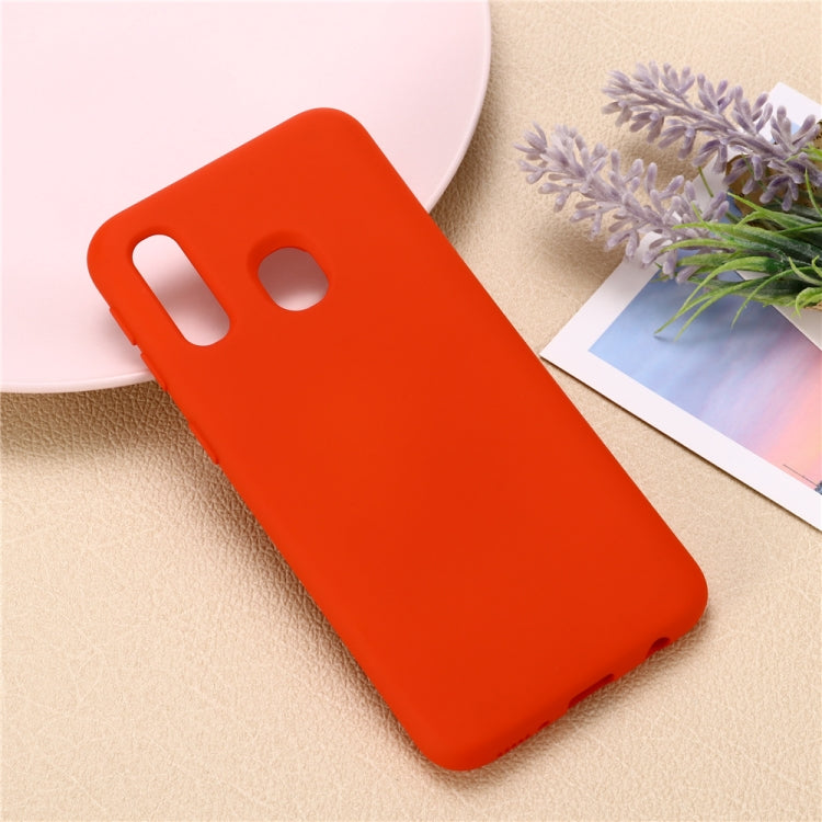For Galaxy M30 Solid Color Liquid Silicone Dropproof Full Coverage Protective Case