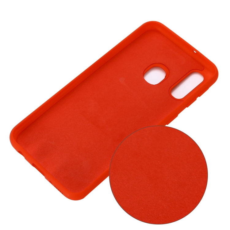 For Galaxy M30 Solid Color Liquid Silicone Dropproof Full Coverage Protective Case