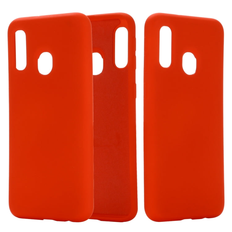 For Galaxy M30 Solid Color Liquid Silicone Dropproof Full Coverage Protective Case