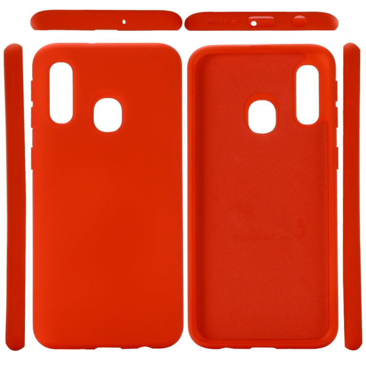 For Galaxy M30 Solid Color Liquid Silicone Dropproof Full Coverage Protective Case