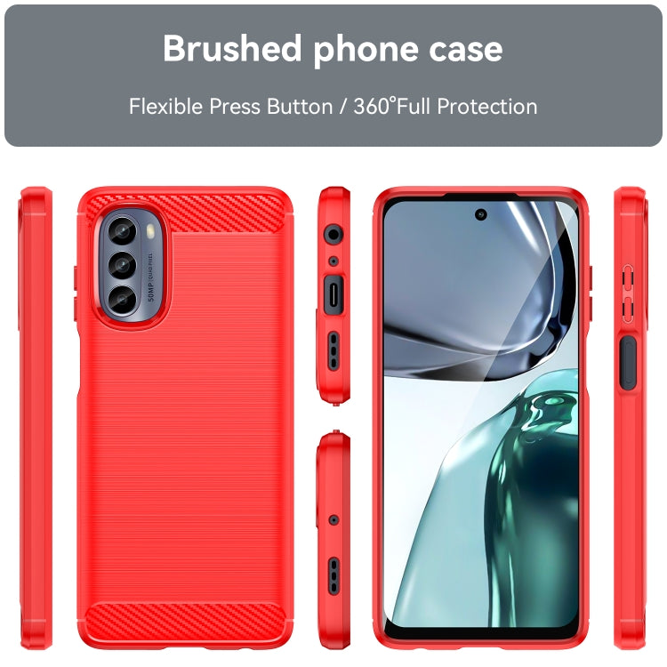 For Motorola Moto G62 5G Brushed Texture Carbon Fiber TPU Phone Case