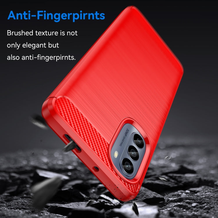 For Motorola Moto G62 5G Brushed Texture Carbon Fiber TPU Phone Case