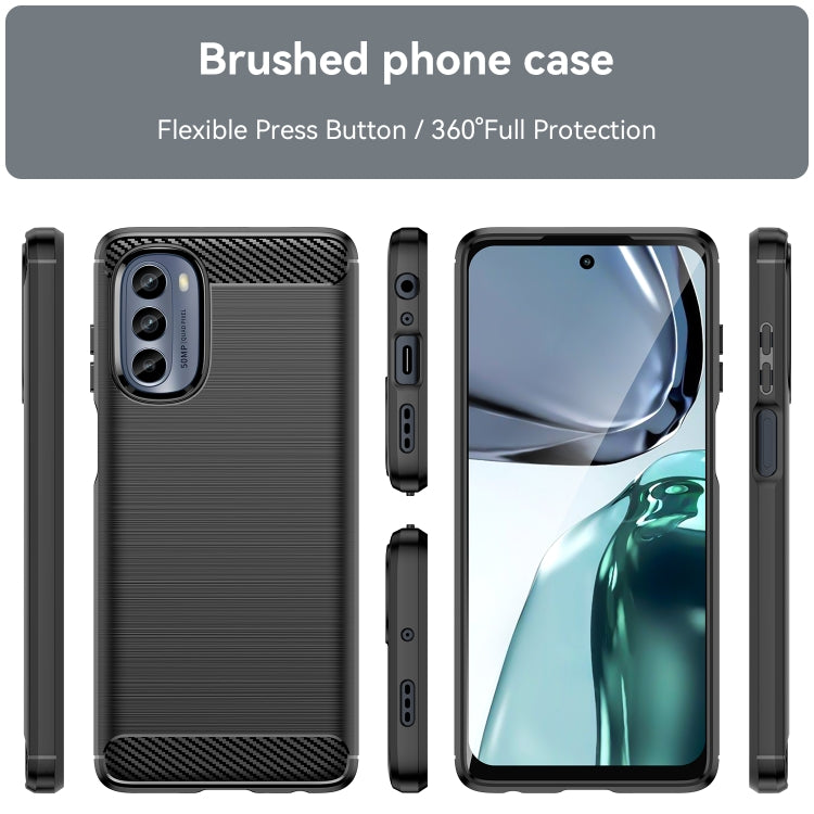 For Motorola Moto G62 5G Brushed Texture Carbon Fiber TPU Phone Case