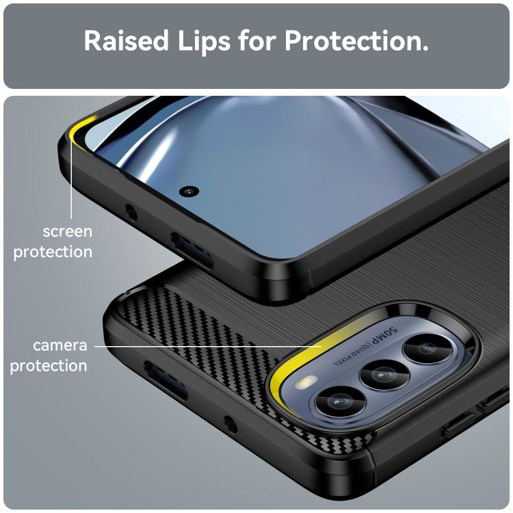 For Motorola Moto G62 5G Brushed Texture Carbon Fiber TPU Phone Case