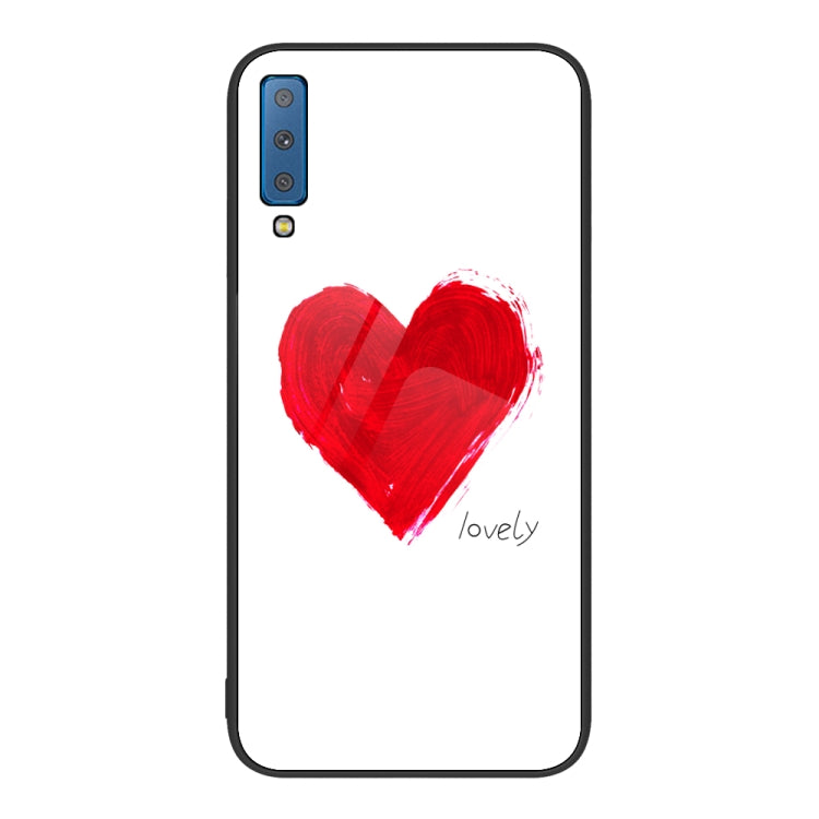 For Samsung Galaxy A7 2018 Colorful Painted Glass Phone Case