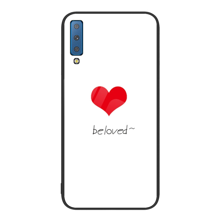 For Samsung Galaxy A7 2018 Colorful Painted Glass Phone Case