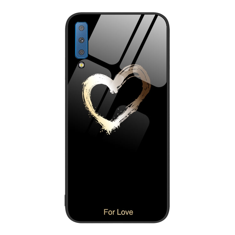 For Samsung Galaxy A7 2018 Colorful Painted Glass Phone Case