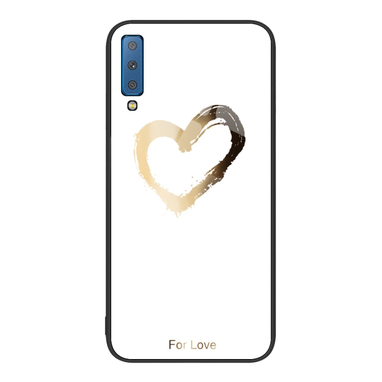 For Samsung Galaxy A7 2018 Colorful Painted Glass Phone Case