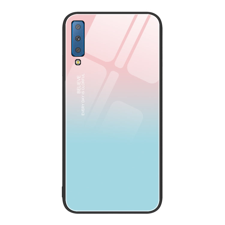 For Samsung Galaxy A7 2018 Colorful Painted Glass Phone Case