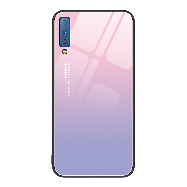 For Samsung Galaxy A7 2018 Colorful Painted Glass Phone Case