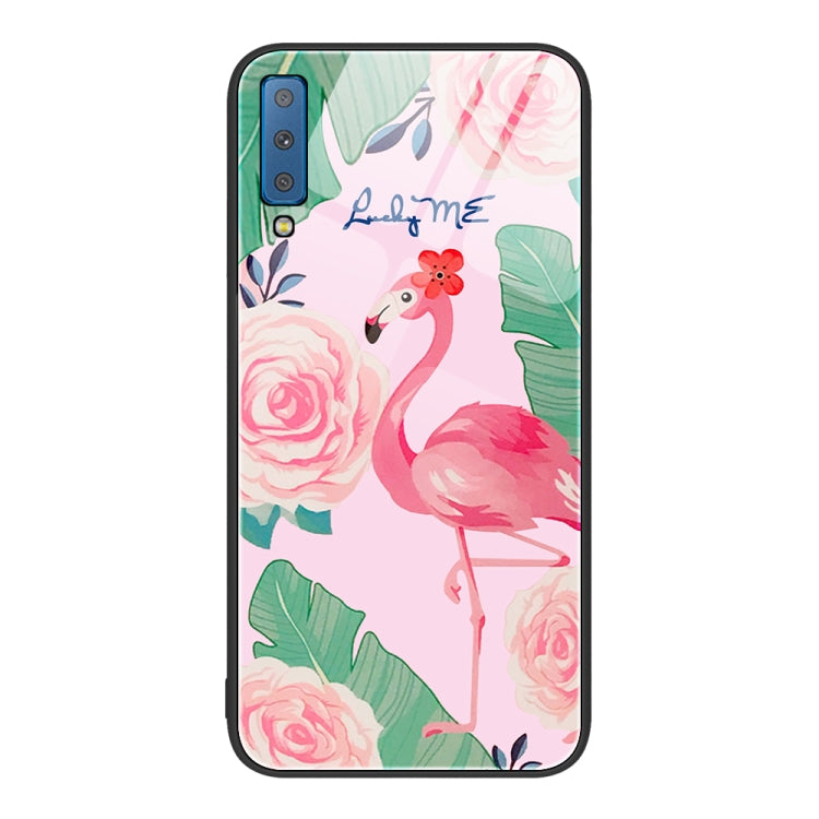 For Samsung Galaxy A7 2018 Colorful Painted Glass Phone Case