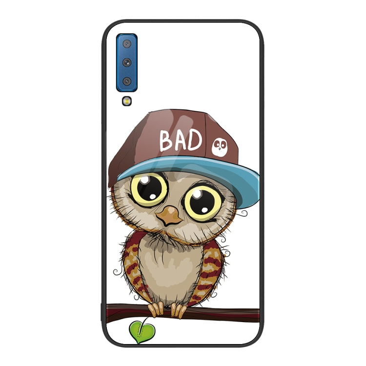 For Samsung Galaxy A7 2018 Colorful Painted Glass Phone Case