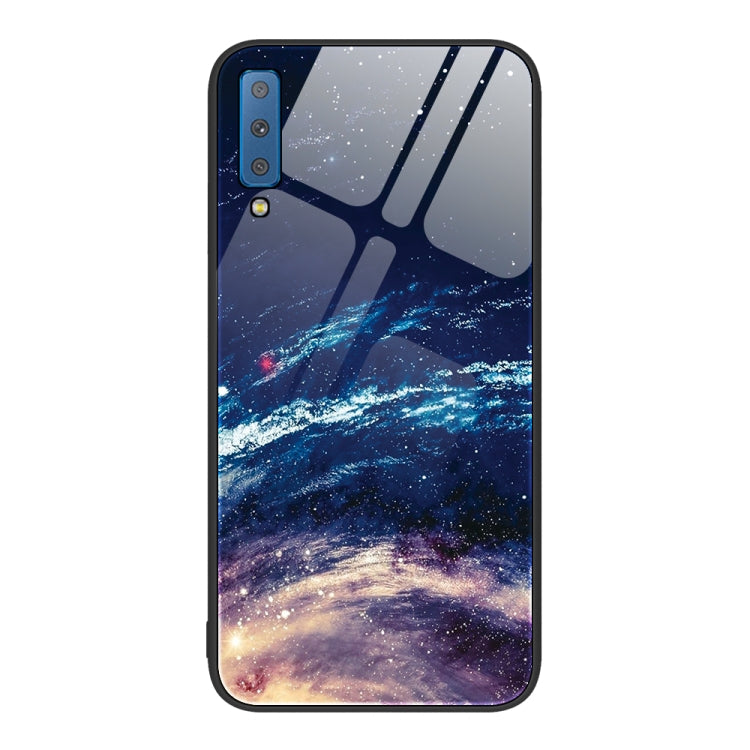 For Samsung Galaxy A7 2018 Colorful Painted Glass Phone Case