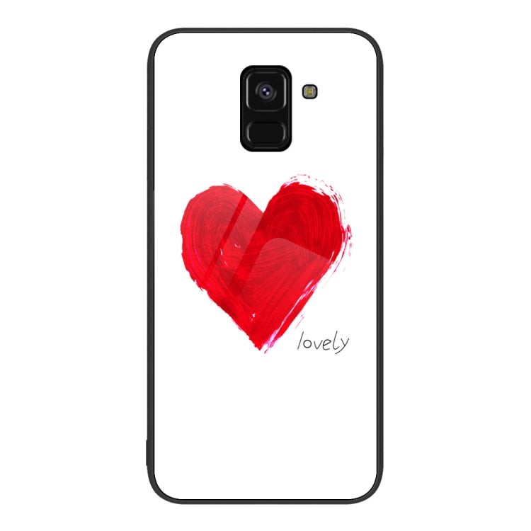 For Samsung Galaxy A8+ 2018 Colorful Painted Glass Phone Case