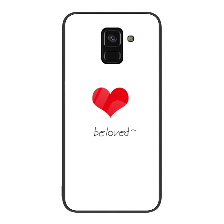 For Samsung Galaxy A8+ 2018 Colorful Painted Glass Phone Case