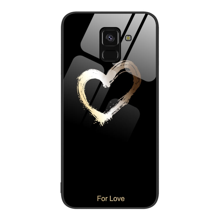 For Samsung Galaxy A8+ 2018 Colorful Painted Glass Phone Case