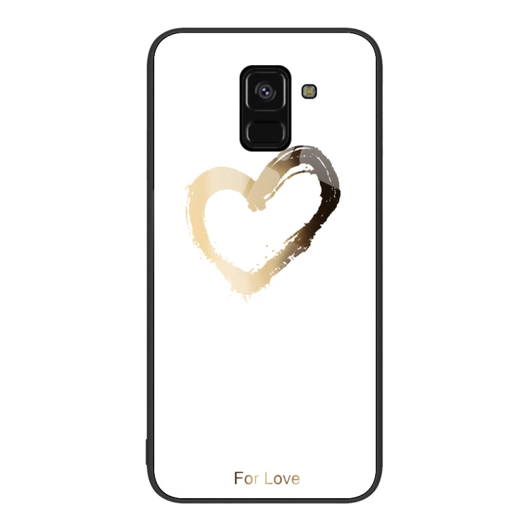 For Samsung Galaxy A8+ 2018 Colorful Painted Glass Phone Case