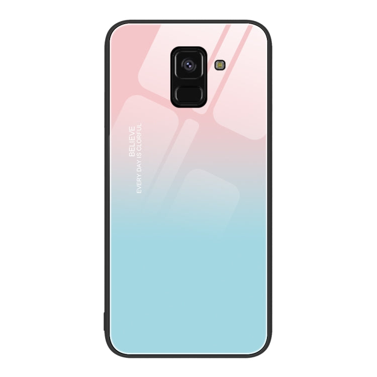 For Samsung Galaxy A8+ 2018 Colorful Painted Glass Phone Case