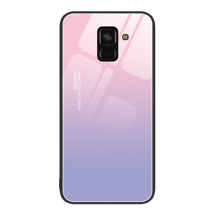 For Samsung Galaxy A8+ 2018 Colorful Painted Glass Phone Case