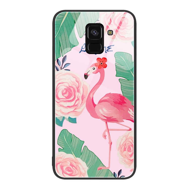 For Samsung Galaxy A8+ 2018 Colorful Painted Glass Phone Case