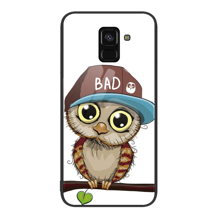 For Samsung Galaxy A8+ 2018 Colorful Painted Glass Phone Case