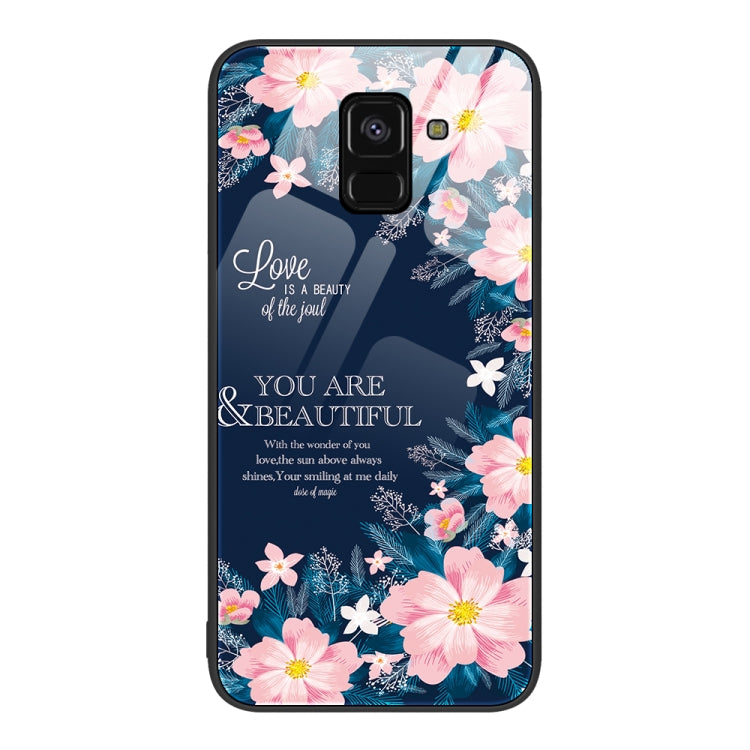 For Samsung Galaxy A8+ 2018 Colorful Painted Glass Phone Case