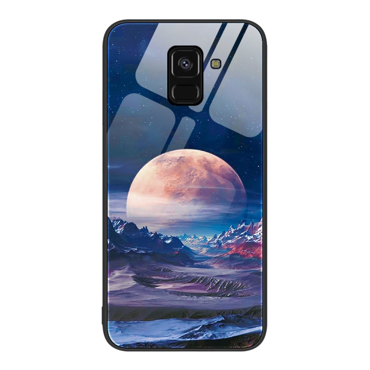 For Samsung Galaxy A8+ 2018 Colorful Painted Glass Phone Case