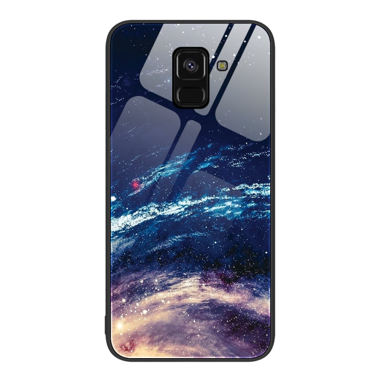 For Samsung Galaxy A8+ 2018 Colorful Painted Glass Phone Case