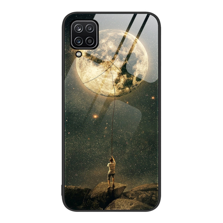 For Samsung Galaxy A12 Colorful Painted Glass Phone Case
