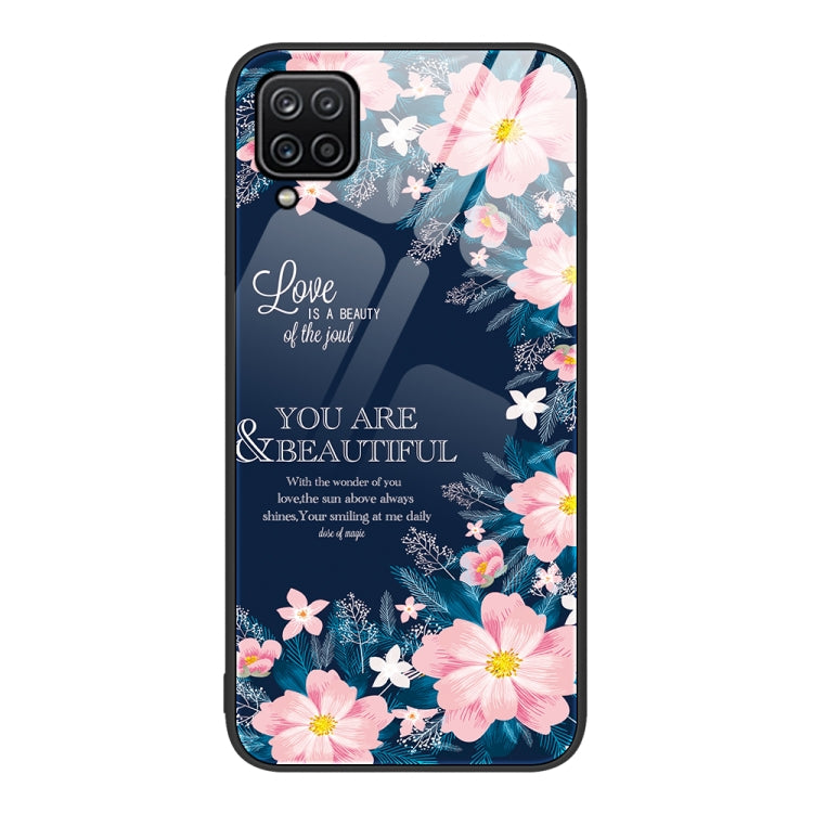 For Samsung Galaxy A12 Colorful Painted Glass Phone Case