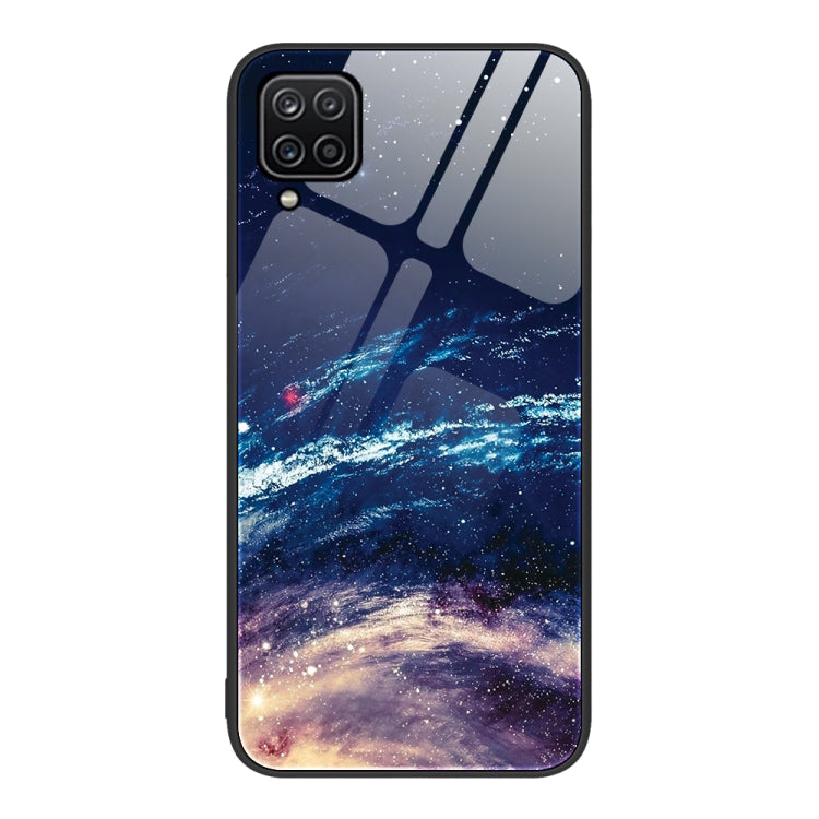 For Samsung Galaxy A12 Colorful Painted Glass Phone Case