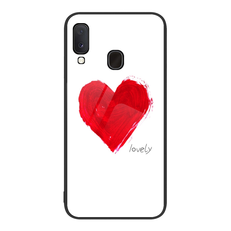 For Samsung Galaxy A20e Colorful Painted Glass Phone Case