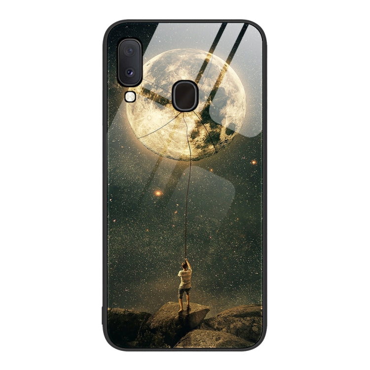 For Samsung Galaxy A20e Colorful Painted Glass Phone Case