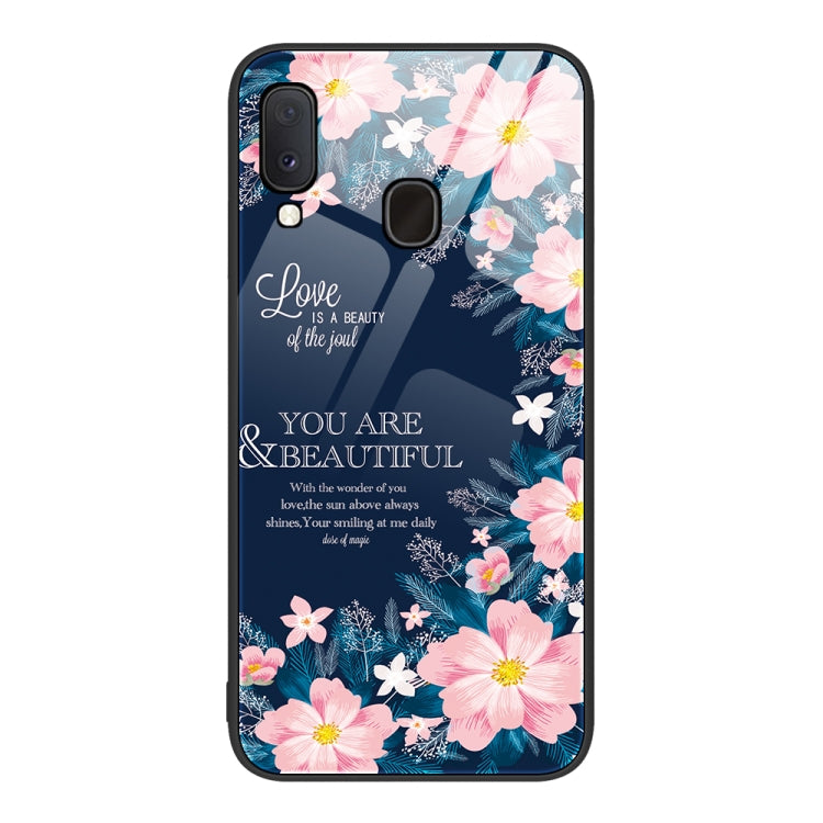 For Samsung Galaxy A20e Colorful Painted Glass Phone Case