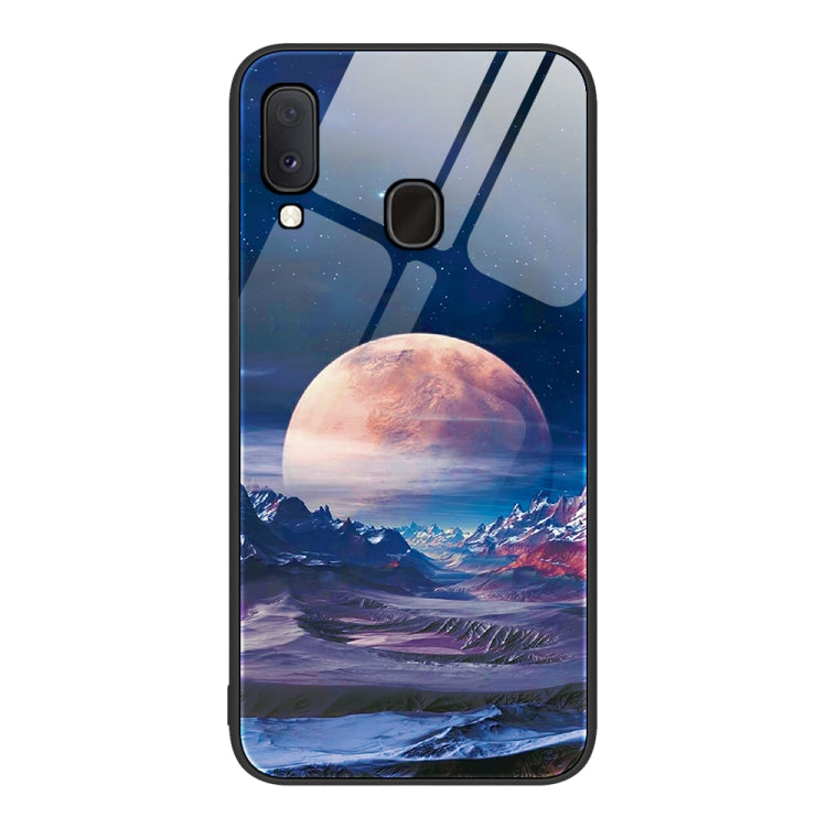 For Samsung Galaxy A20e Colorful Painted Glass Phone Case