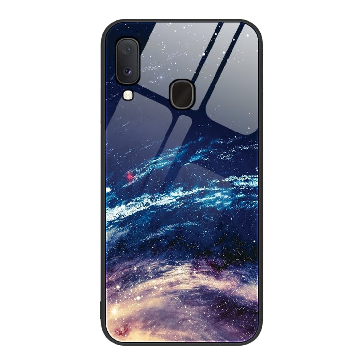 For Samsung Galaxy A20e Colorful Painted Glass Phone Case
